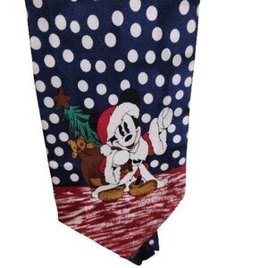 Vintage Atlas Design Disney Mickey Mouse Santa Silk Tie